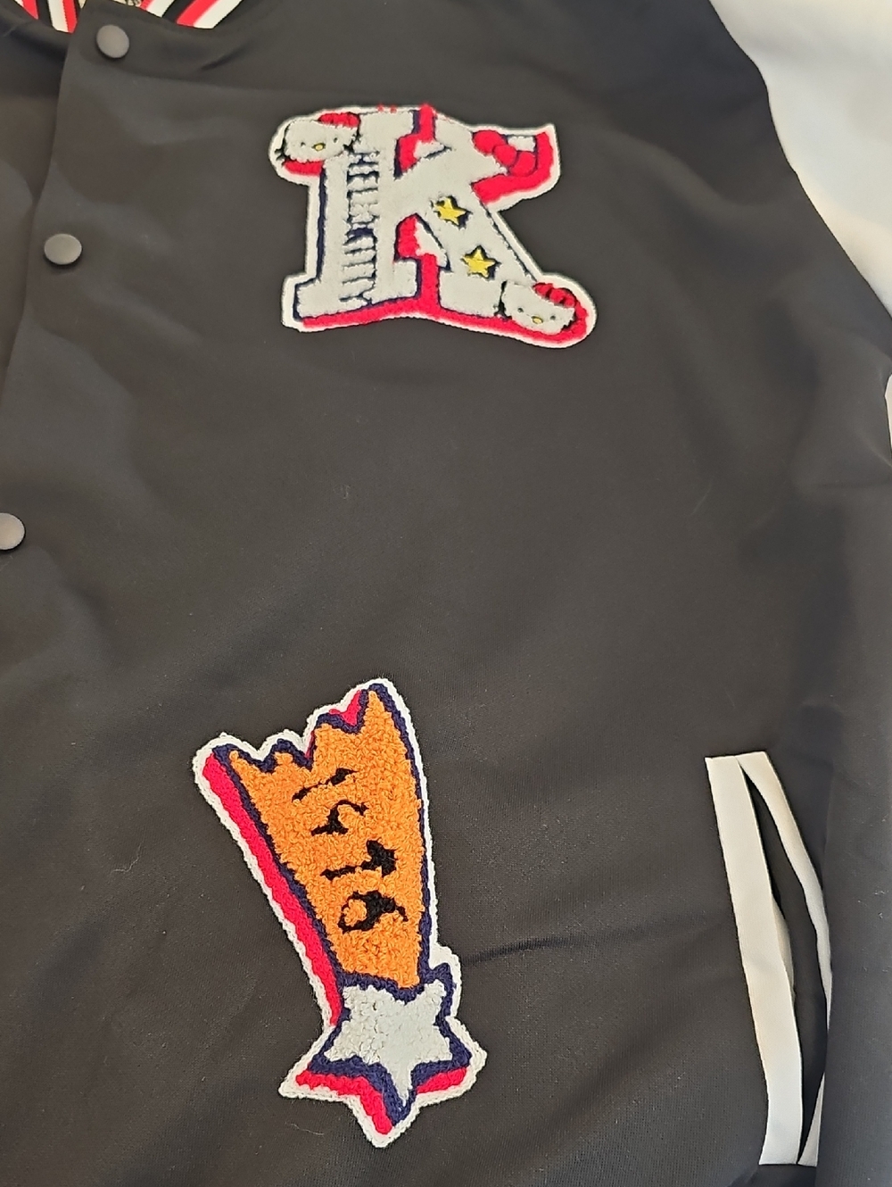 New Sanrio 2XL & 1X Hello Kitty 1976-2005 Colorful Patchwork Varsity Jacket - Picture 8 of 16